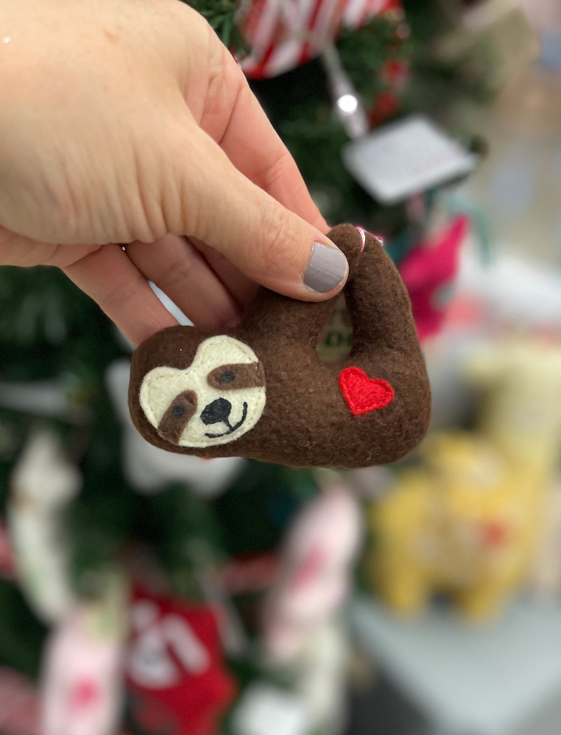 Sloth ornament handmade from recycled fabrics – The Happy